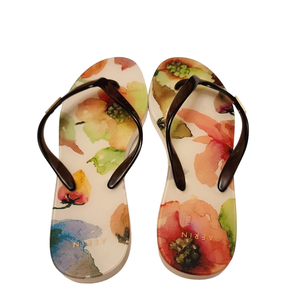 AERIN Georgette Floral Thong Flip Flops Size 7 - Picture 3 of 7